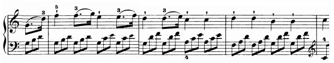Cadences in other Textures In these two cadences Haydn makes slightly different choices about how to end his phrase.