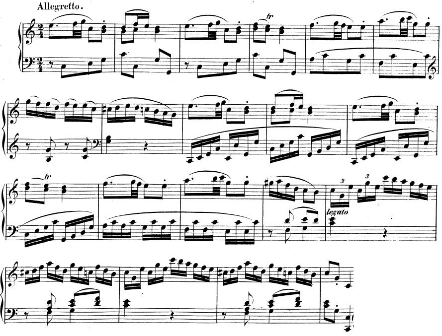 Exercise IX2 (Mozart Piano Sonata, K330.
