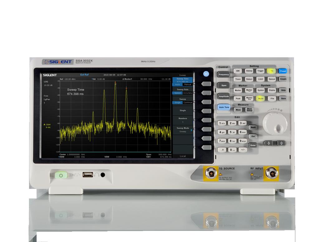 SSA3000X Spectrum Analyzer Data Sheet Features and Benefits SSA3032X SSA3021X All-Digital IF Technology Frequency Range from 9 khz up to 3.2 GHz -161 dbm/hz Displayed Average Noise Level (Typ.
