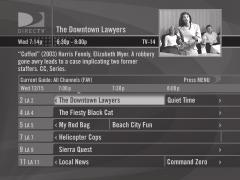 What s On The Guide Overview of the DIRECTV Advanced Program Guide The Guide displays listings of current and upcoming programs for up to 3.5 days in advance.
