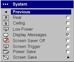 The source options are Computer 1 for a computer, progressive DVD, or HDTV source, and Video 1 (for S-video connections), and Video 2 (for composite video connections) for video sources.