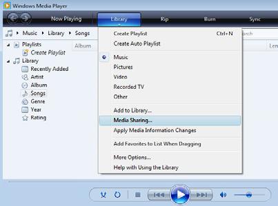 4.3.6 PC Media server settings Media servers need to be set for sharing their files and