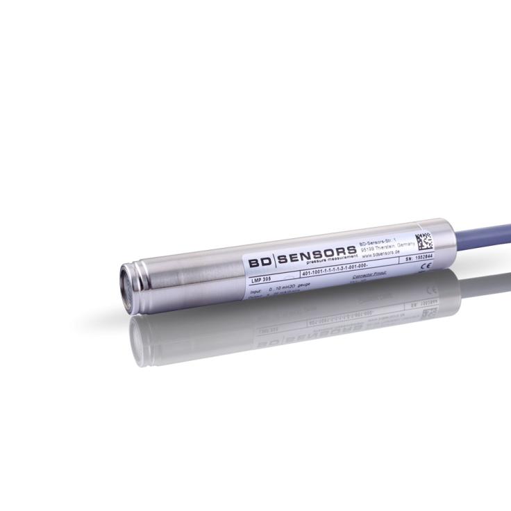 Slimline Probe Stainless Steel Sensor accuracy according to IEC 60770: standard: 0.35 % FSO option: 0.25 % FSO Nominal pressure from 0... mh 2 O up to 0... 250 mh 2 O Output signals 2-wire: 4.
