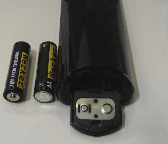 1.5.1 Insertion of Batteries in the Remote Control Insert two AA batteries into the remote control.