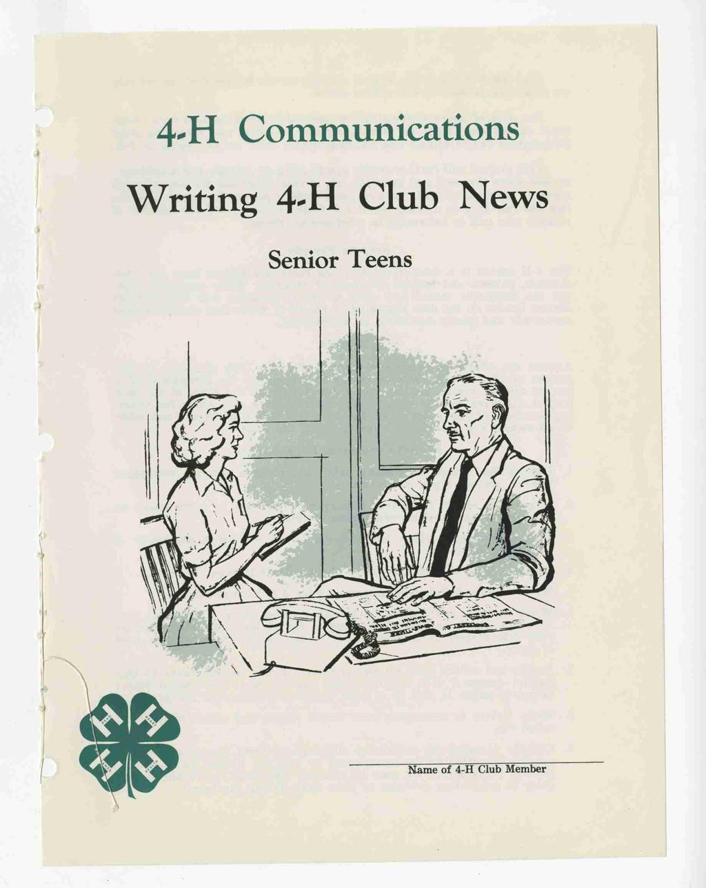 4 H Communications Writing 4 H Club