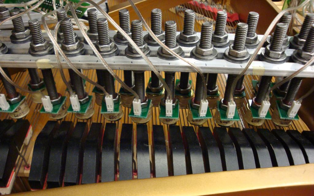 One electromagnet Amplitude is used for each note of the piano, up to 88 notes total (48 in the current prototype).