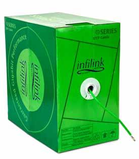 Green UTP Cable e-series (Gigabit) Giga Plus CCA UTP 4 pair Solid PVC cable Compliant to Gigabit Ethernet (1000 Base-T) Standard Infilink is pleased to announce the availability of the very latest
