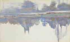 5ins), period gilt moulded frame plus Bruhl (Louis Burleigh, 1861-1942). Coastal scene, watercolour on paper 15 x 22.5cm (6 x 8.