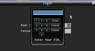 + To input password by mouse: click the password field to bring up the on-screen keyboard (see Figure 4-2 On-screen Keyboard). Click on each button to input the desired characters for the password.