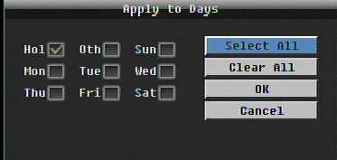 Apply to Cameras: This button can be used to copy schedules to