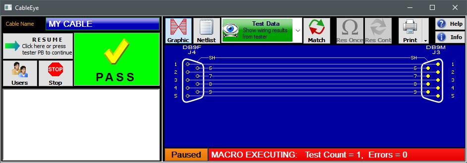 Simplified Production Screen (Macros) CableEye is a powerful program with a main screen full of menus, fields and buttons.