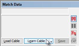 1 Click Learn Cable in the Match Data summary box located in the lower half of the screen.