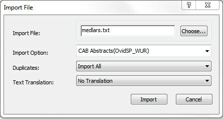 Add references to a library 5. 21 Select Other filters... from the Import Option drop down menu. A list of import filters appears.