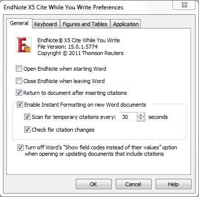 Integration with MS Word 41 Figure 49. Cite While You Write preferences 6.