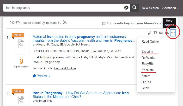 Capture citations from UBC Library website Option 1: You can use the Capture Reference plug-in. Option 2: Export.