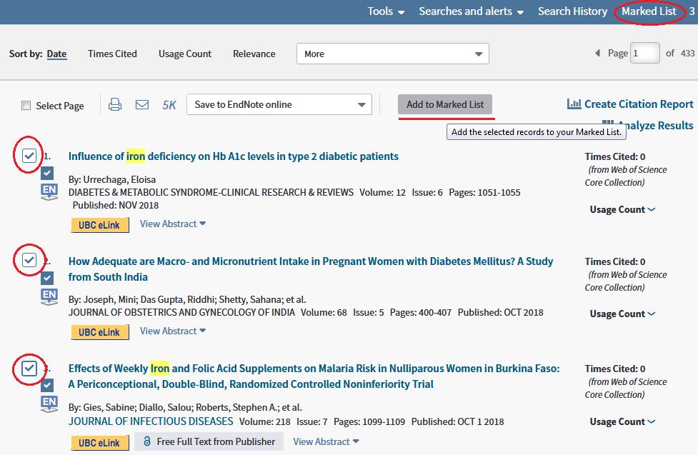 Capture citations from Web of Science Direct Export: References can be exported from