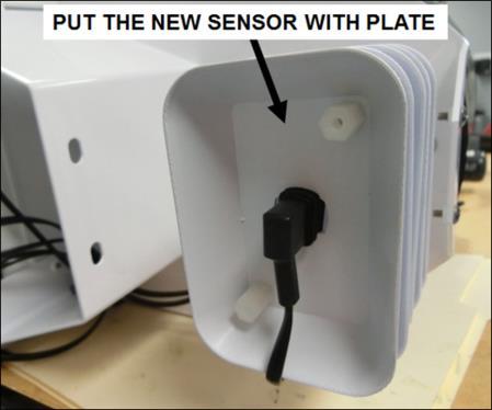 station. 2. Remove and discard the bottom plate. Remove the old sensor. 3.