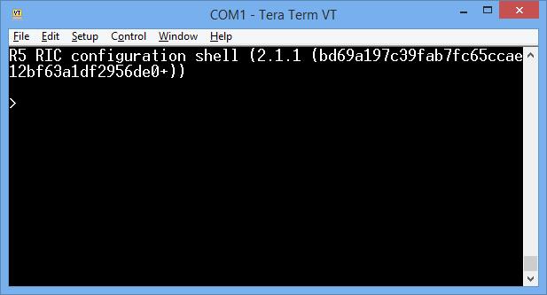 22 (25) 5.4.2 Commands 5.4.2.1 list Figure 12, Tera Term - Connected to R5 RIC The command list