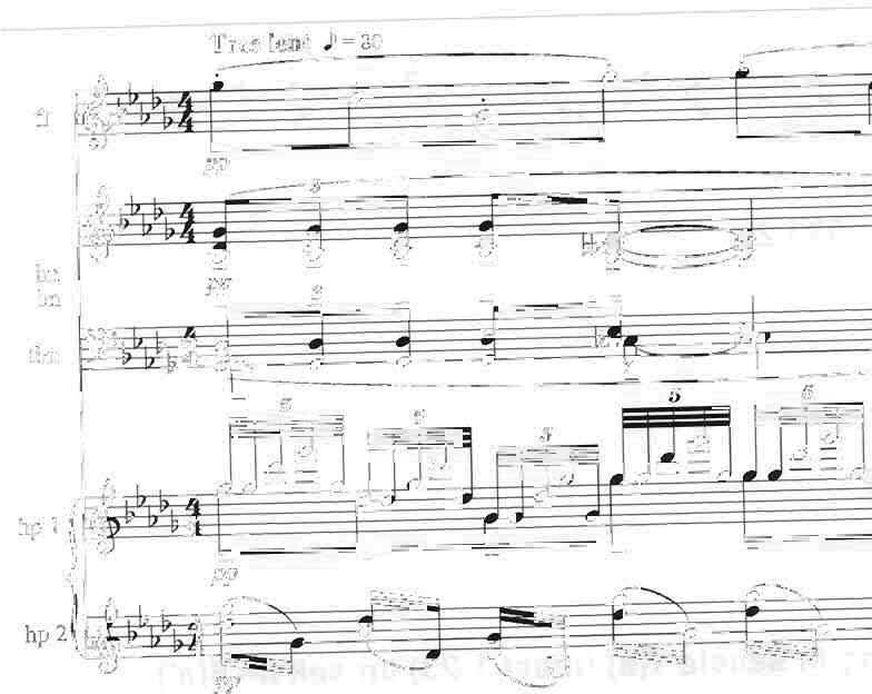 Hierdie legato-staccato orkestrale tekstuur word deur Debussy gebruik in La mer, tussen die