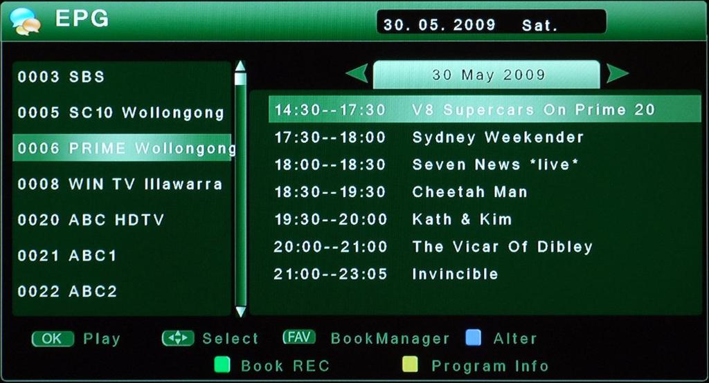 3. USE OF THE ELECTRONIC PROGRAM GUIDE [EPG] WITH THE PVR 3 ELECTRONIC PROGRAM GUIDE or EPG EPG shows the event information on the current and all channels.