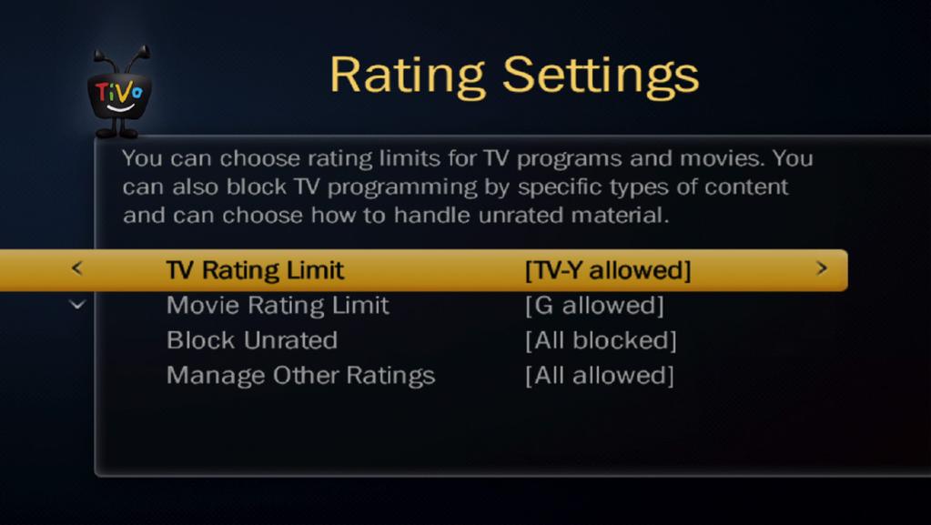 3. PARENTAL CONTROLS continued Step 3: Select either Movies or