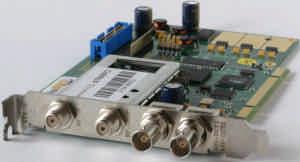 The device communicates with the PC via the PCI interface device.