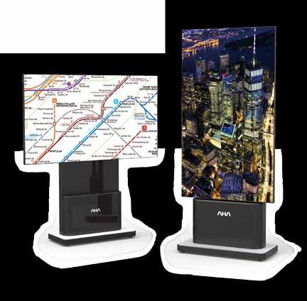 KIOSK 98", 65", 55", 49" High-resolution 4K / FULL HD compatible panel enables display of dynamic content.