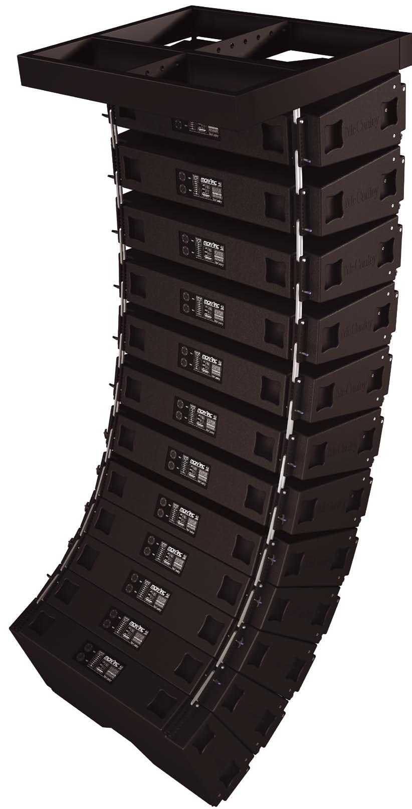 Completely contained and stored within the array, the MONARC Integrated Rigging System is the only line array suspension technology ever created that allows requires NO tools to assemble, has NO