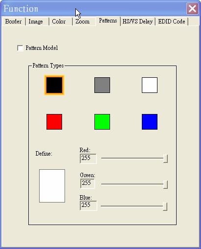 While Pattern Model is chosen, the output will display the selected pattern. While unselecting this item, the output display works normally.