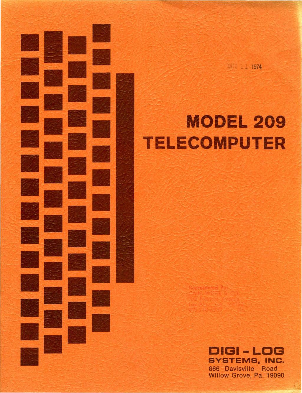 MODEL 209 TELECOMPUTER DG-LOG SYSTEMS, NC.