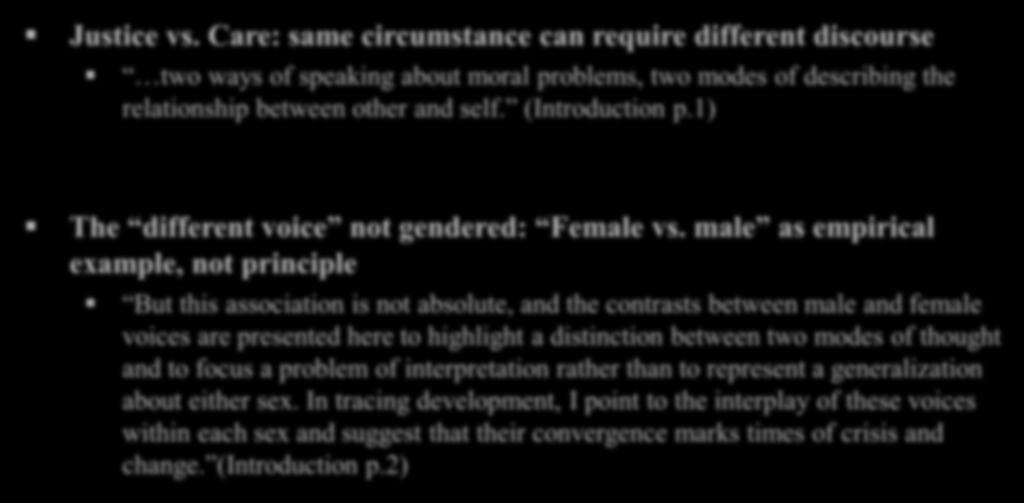 1) The different voice not gendered: Female vs.