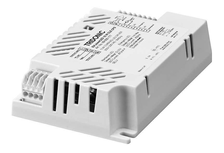 E 15 W CE CPS ED Driver for AC and DC power supplies Product description ED Driver for mains operation with integrated Simple CORRIDOR FUCTIO (CF) For use in central battery systems For luminaire