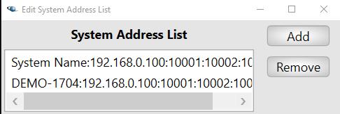 The IP addresses of each connected RC300-2 will be listed as shown (in this example, one receiver with an IP address of 192.168.0.100 is listed).