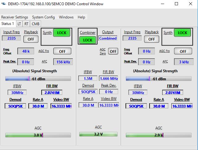 10.2 Receiver Setup and Operation The following paragraphs address Channel 1 and Channel 2 receiver setup and operation. 10.2.1 RF Frequency Settings Figure 10-8 shows the RC300-2 Remote GUI.