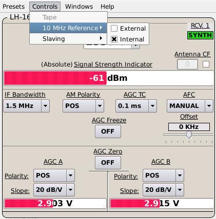 4.3 10 MHz Reference Settings Touching the 10 MHz Reference button under Options on the Main Keyboard Touch Screen accesses the display shown in Figure 4-10.