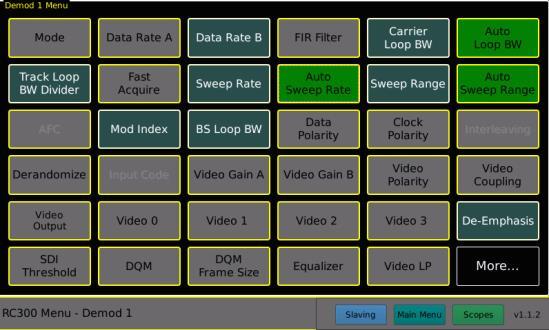 Figure 6-18 shows how to enable the AUTO Bandwidth, Sweep Range and Sweep Rate using the Touch Screens.