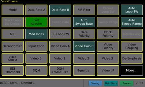 2 Loop Bandwidth Divider Figure 6-21 Fast Acquire Settings on Touch Screens Figure 6-22 shows how to enable Loop BW Divider on the GUI.