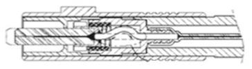 fiber at connector so induce the fiber bent [Cross section mating Connectors in