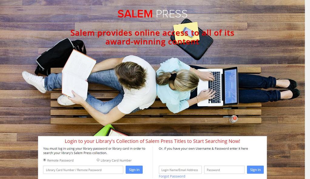 How to Access Salem Press Titles -Go to www.ststan.