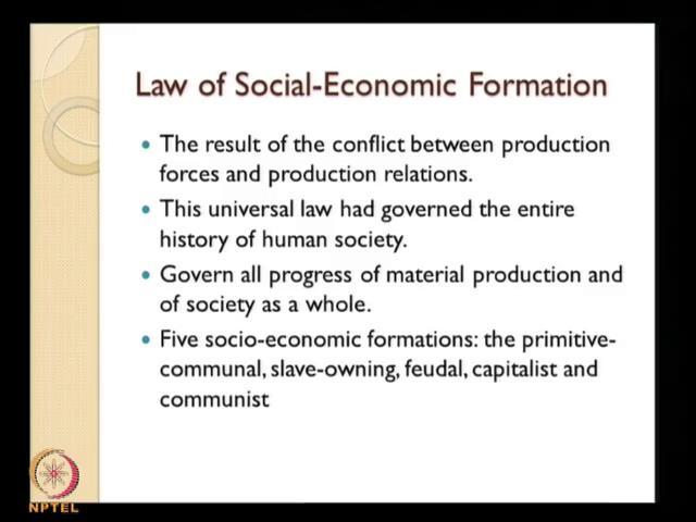 (Refer Slide Time: 22:49) So, the destruction of the old socio-economic formation and its replacement by the new one happens here.