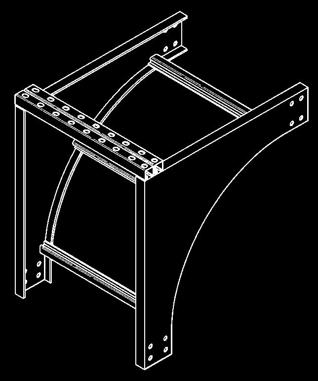 Series 2, 3, 4, & 5 Fittings Bend Tray Side Rail Height "H" Radius Width 4" 5" 6" 7" R Catalog No. A B A B A B A B in./(mm) in.