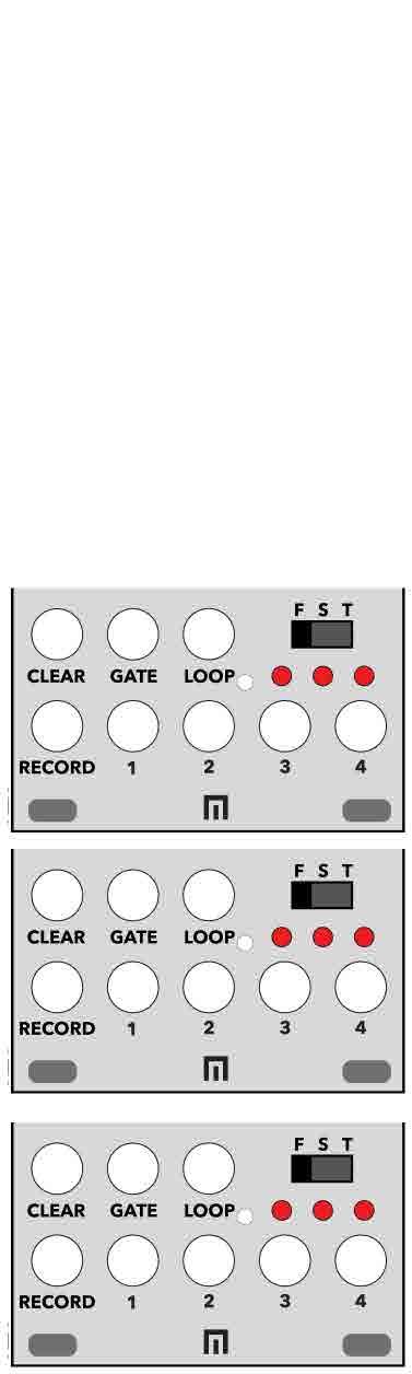 RECORD: To record parameter automation in a sequence for an envelope, select the envelope channel button you want to record sequenced automation so that it is lit, then hold the RECORD button while