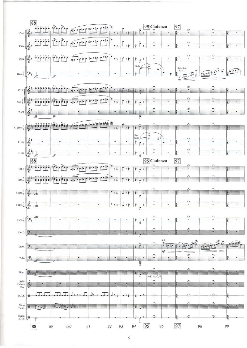 Cadenza Pice. Flute ci. i B te A. Saxes - T. Sax SoloJ.