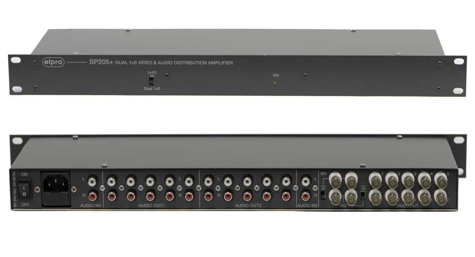 Two separate x5 video and stereo audio sections Possibility of x5 dual or x0 single configuration Suitable for composite or Y/C signals