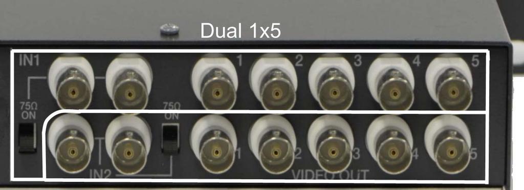 3.0 INSTALLATION 3. Video section 3.. Dual x5 distributor To use the unit as dual x5 distributor with two sources, proceed as follows: a) Make sure that all the units to be installed are OFF.