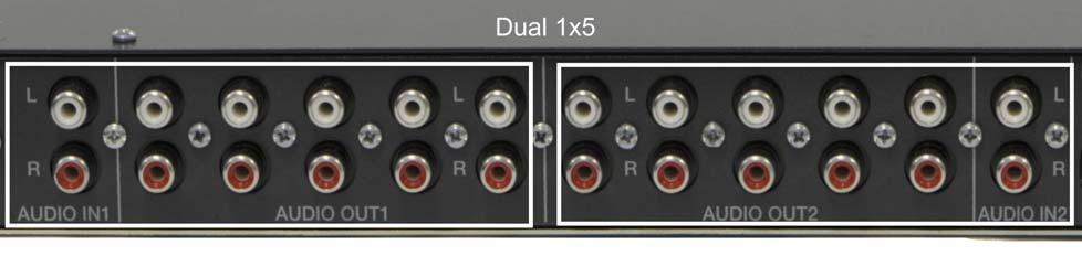 3.2 Audio section 3.2. Dual x5 distributor To use the unit as dual x5 distributor with two sources, proceed as follows: a) Make sure that all the units to be installed are OFF.