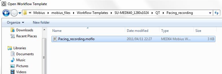 Opening the workflow template 1. Click [Workflow] > [New] > [From Template]. 2. Select [SU-MED640_1280x1024] folder.