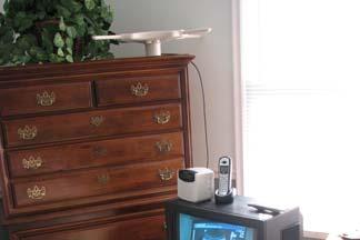 The DTV receiving system used to confirm over-the-air television reception was located in an upstairs