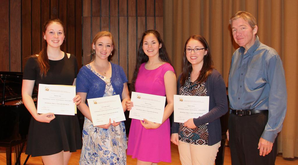 recommended to National Music Festival] Stephanie Mah [2nd place and recommended as alternate to National Music Festival] Monet Comeau [3rd place] Mairi