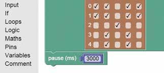The BBC micro:bit uses milliseconds as input, so 1000 is equivalent to 1 second. We want to pause for 3 seconds, so change the number to 3000.